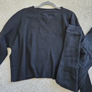 Abercrombie Black Waffle Lounge Set